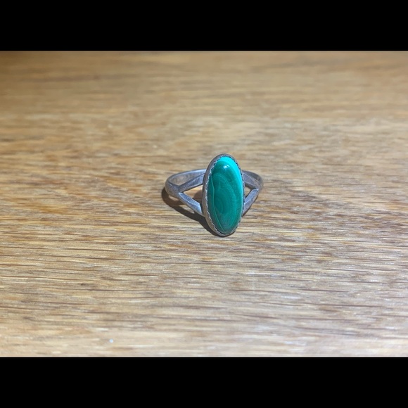 Sterling silver and malachite ring - Picture 8 of 10